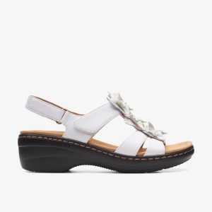Sandale Dama Clarks Merliah Sheryl White Albi | 345687CEW