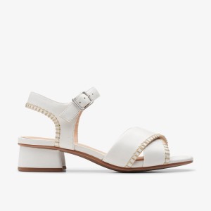 Sandale Dama Clarks Serina 35 Cross Off White Leather Albi | 739452WIC