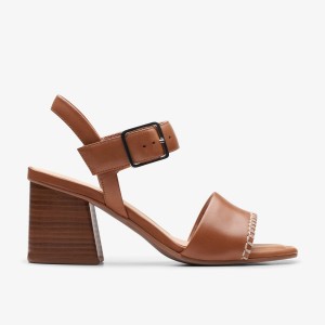Sandale Dama Clarks Siara 65 Buckle Tan Leather Maro | 720354AUO