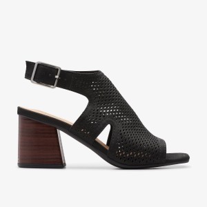 Sandale Dama Clarks Siara 65 Flow Black Nubuck Negrii | 306958EML