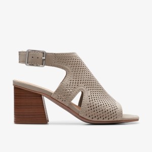 Sandale Dama Clarks Siara 65 Flow Stone Nubuck Gri | 415973AKU