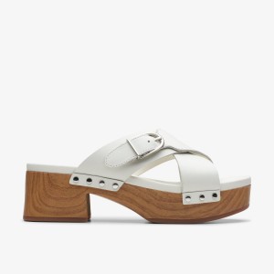 Sandale Dama Clarks Sivanne Walk Off White Leather Albi | 035694KJI