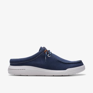 Slip On & Loafers Barbati Clarks Driftlite Surf Navy Canvas Bleumarin | 571430FTJ