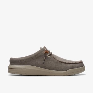 Slip On & Loafers Barbati Clarks Driftlite Surf Taupe Interest Gri Maro | 715026KVF