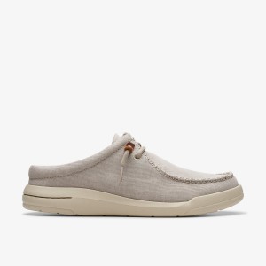 Slip On & Loafers Barbati Clarks Driftlite Surf Light Grey Textile Gri Deschis | 983602OFT