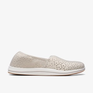 Slip Ons Dama Clarks Breeze Emily Light Taupe Gri Deschis Maro | 308645HDJ