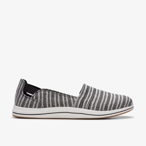 Slip Ons Dama Clarks Breeze Step II Black Fabric Negrii | 523918GFI
