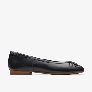 Slip Ons Dama Clarks Fawna Lily Black Leather Negrii | 582174ESG