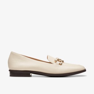 Slip Ons Dama Clarks Sarafyna Rae Ivory Leather Albi | 263179MDK
