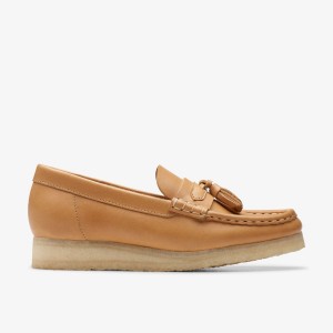 Slip Ons Dama Clarks Wallabee Loafer Mid Tan Leather Maro | 024381CJV