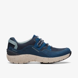 Slip Ons Dama Clarks Wave Range Blue Combination Albastri | 184295LNV