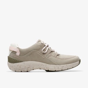 Slip Ons Dama Clarks Wave Range Stone Nubuck Gri | 807542PIT