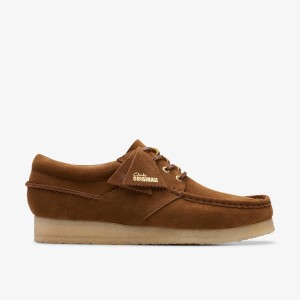 Wallabees Barbati Clarks Wallabee Boat Cola Suede Cola | 874612UDT