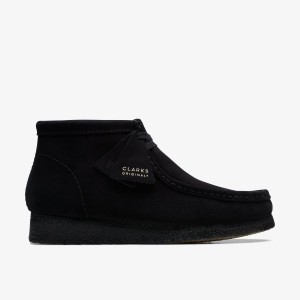 Wallabees Barbati Clarks Wallabee Boot Black Suede Negrii | 302174KRP