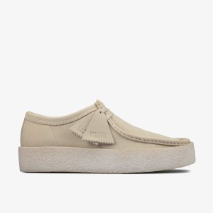 Wallabees Barbati Clarks Wallabee Cup White Nubuck Albi | 816043KVG